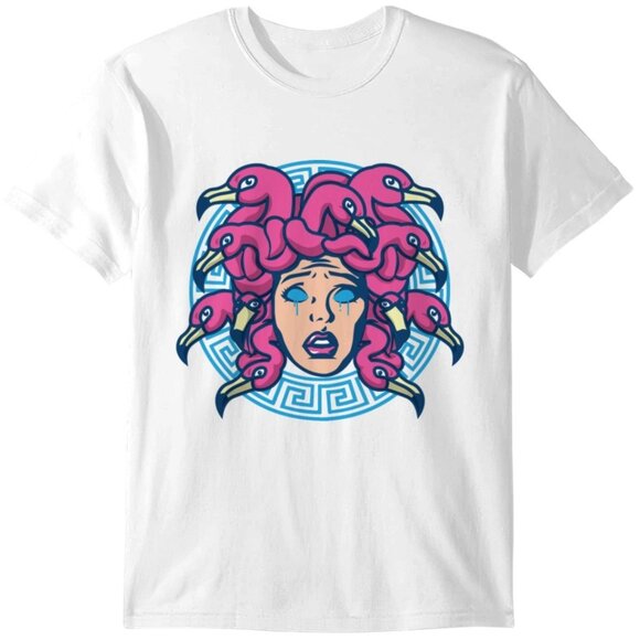 Flamingo Medusa Funny Meme Graphic Fan Gift Retro Style T-Shirt 90 - Picture 1 of 5